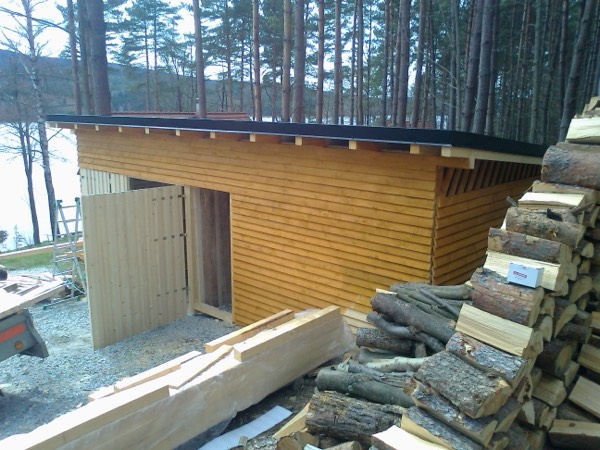Stavba dřevěných garáží – foto 4