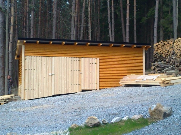 Stavba dřevěných garáží – foto 8